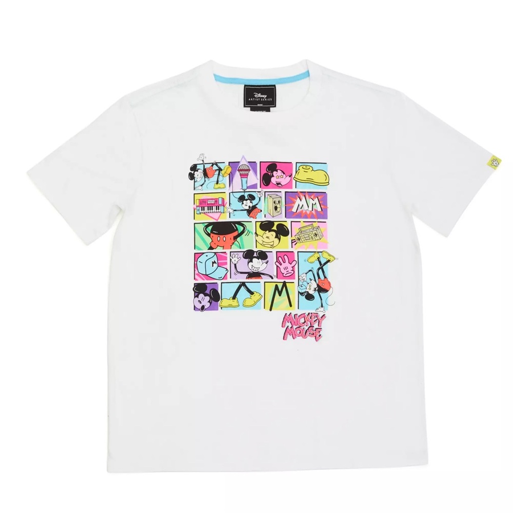 Disney Store Mickey Mouse Disney Artist Series White Unisex T-Shirt For Adults